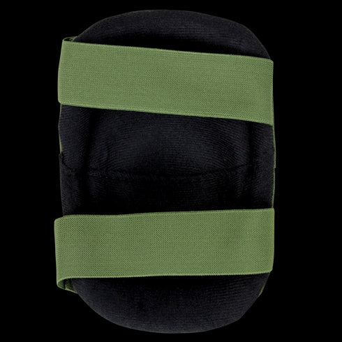 The Condor Elbow Pads are black padded protectors featuring two wide green elastic straps for secure fit around the limb.